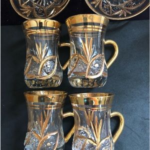 Handcrafted 24K gold plated Krystal teacup.